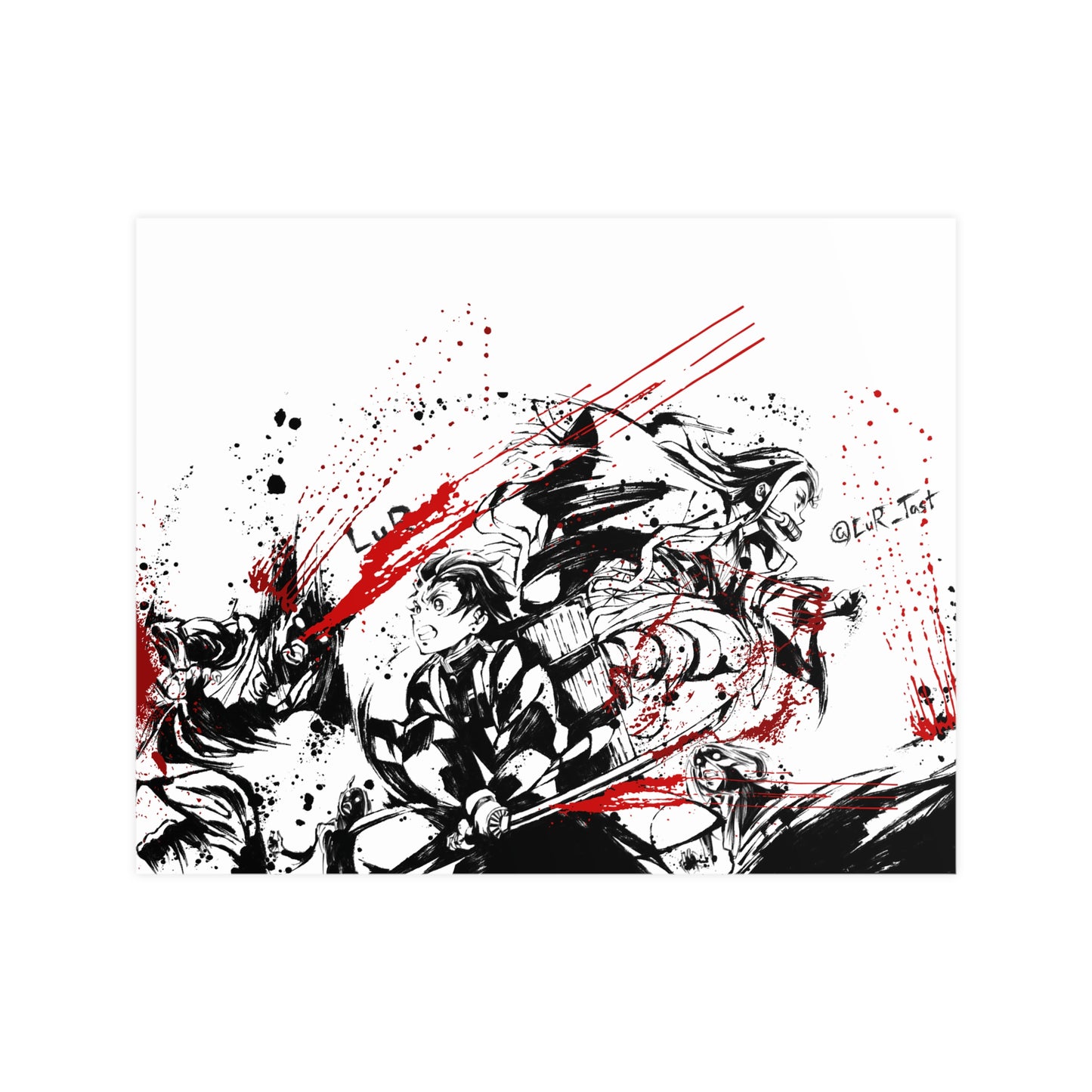 Demon Slayer Ink-Splash Matte Poster — Dynamic Anime Wall Art (Vertical & Horizontal)