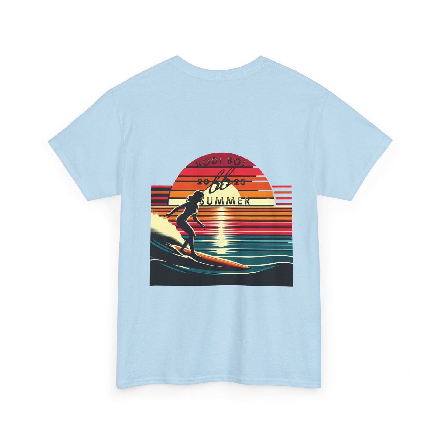 Surf Sunset Unisex Heavy Cotton Tee | Relaxed Summer Vibe, Perfect for Beach Days, Vacation, Gifts, Casual Wear, Fun Times