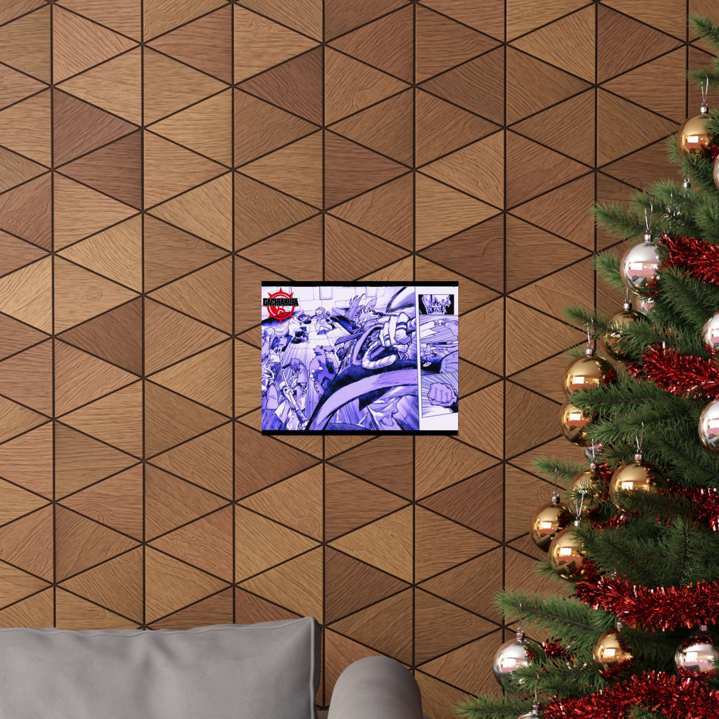 Gachiakauta Fight Scene Matte Horizontal Poster | Action Manga Wall Art