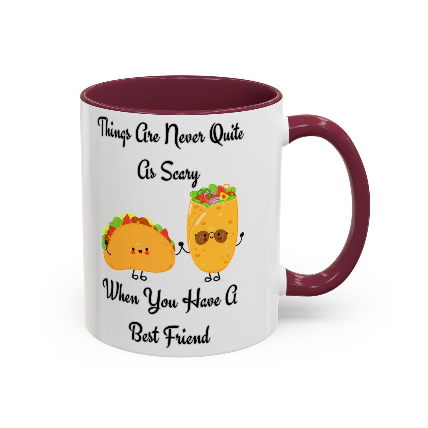 Best Friend Taco Mugs, Colorful Coffee Cups, Cute Gift for Friends