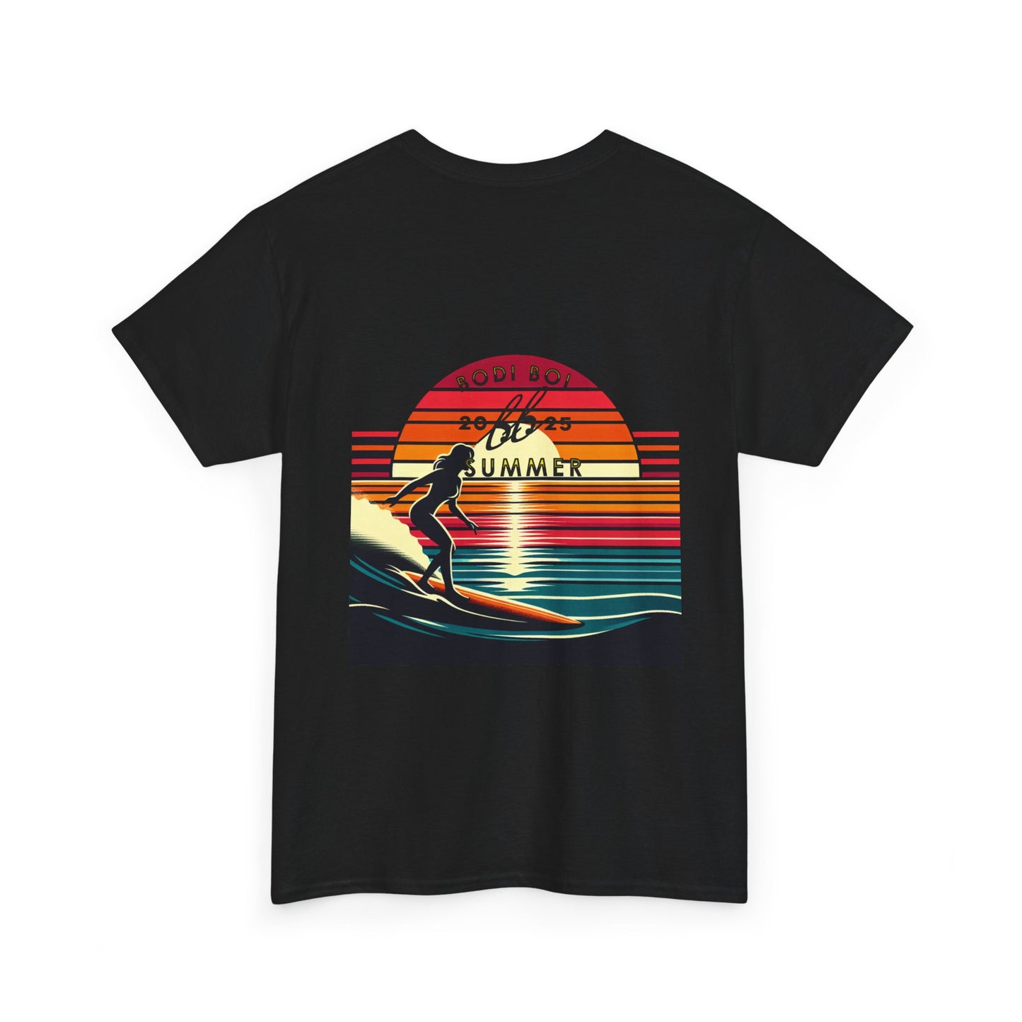 Surf Sunset Unisex Heavy Cotton Tee | Relaxed Summer Vibe, Perfect for Beach Days, Vacation, Gifts, Casual Wear, Fun Times