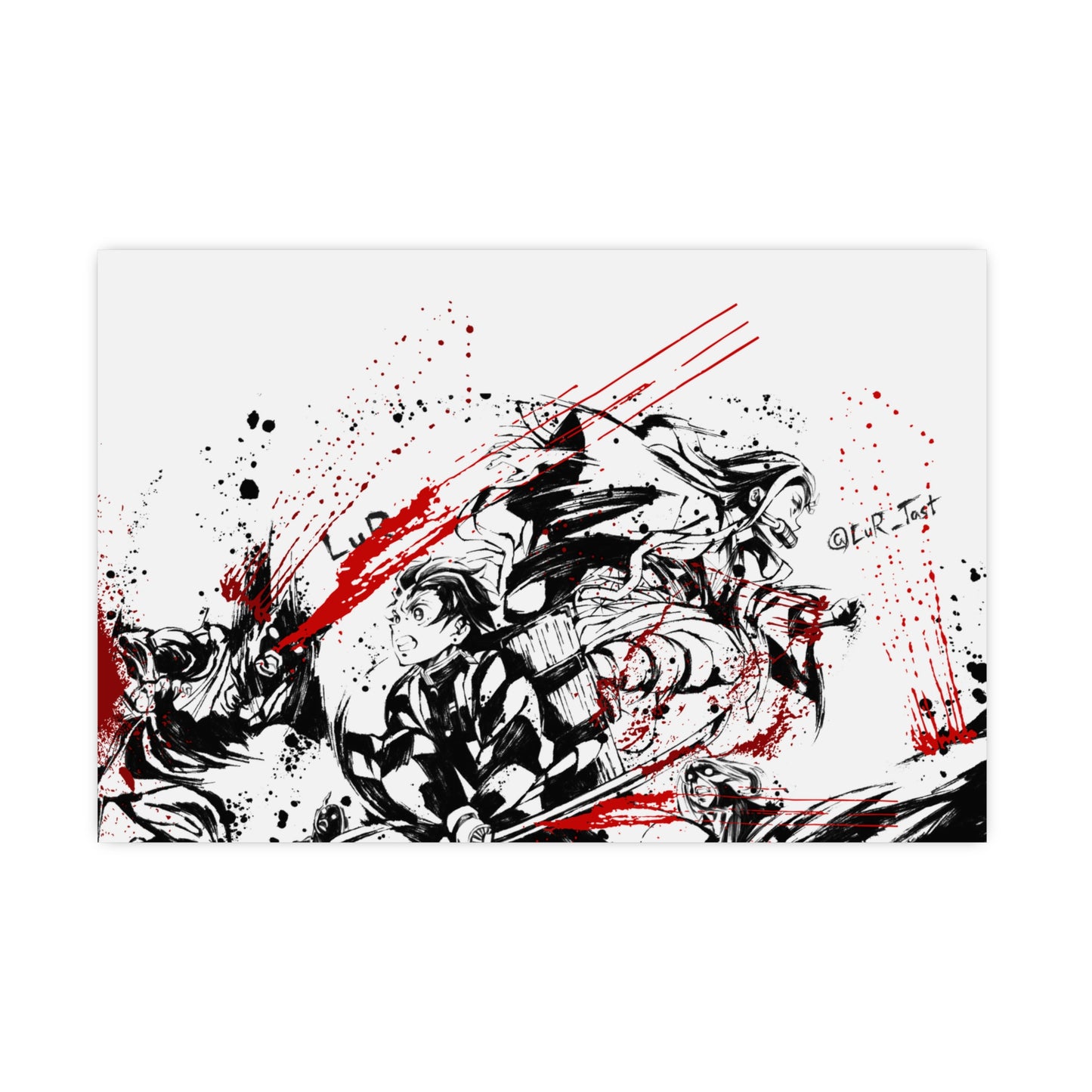Demon Slayer Ink-Splash Matte Poster — Dynamic Anime Wall Art (Vertical & Horizontal)