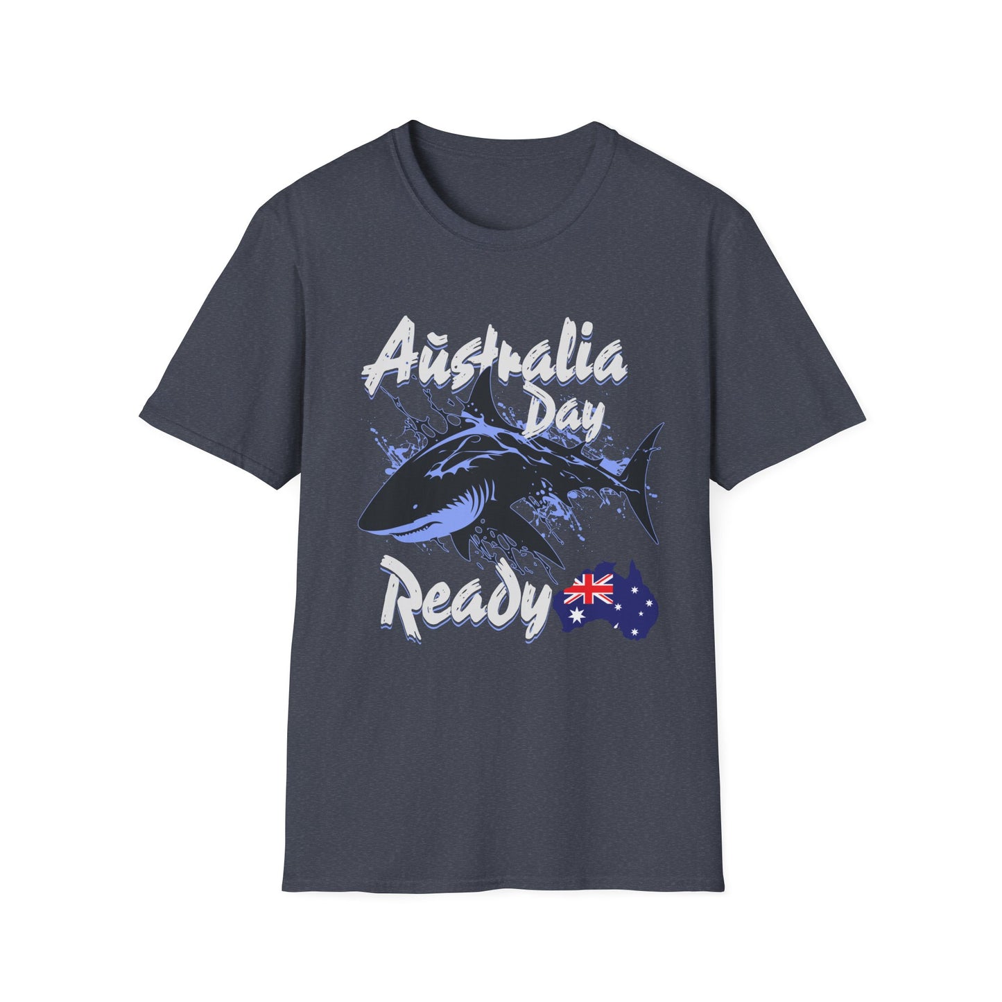 Australia Day Ready T-Shirt — Shark & Aussie Flag Celebration Tee