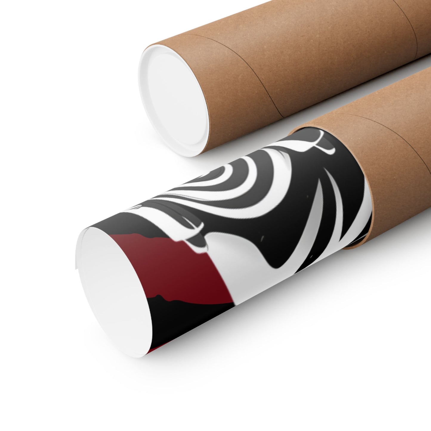 Matte Poster — Stylized Anime Ninja Portrait (Red Sunburst)