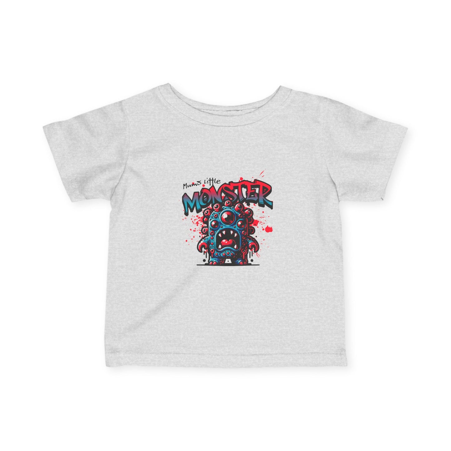 Blue Cute Monster Infant Tee | Cartoon Monster Graphic, Playful Kids Shirt