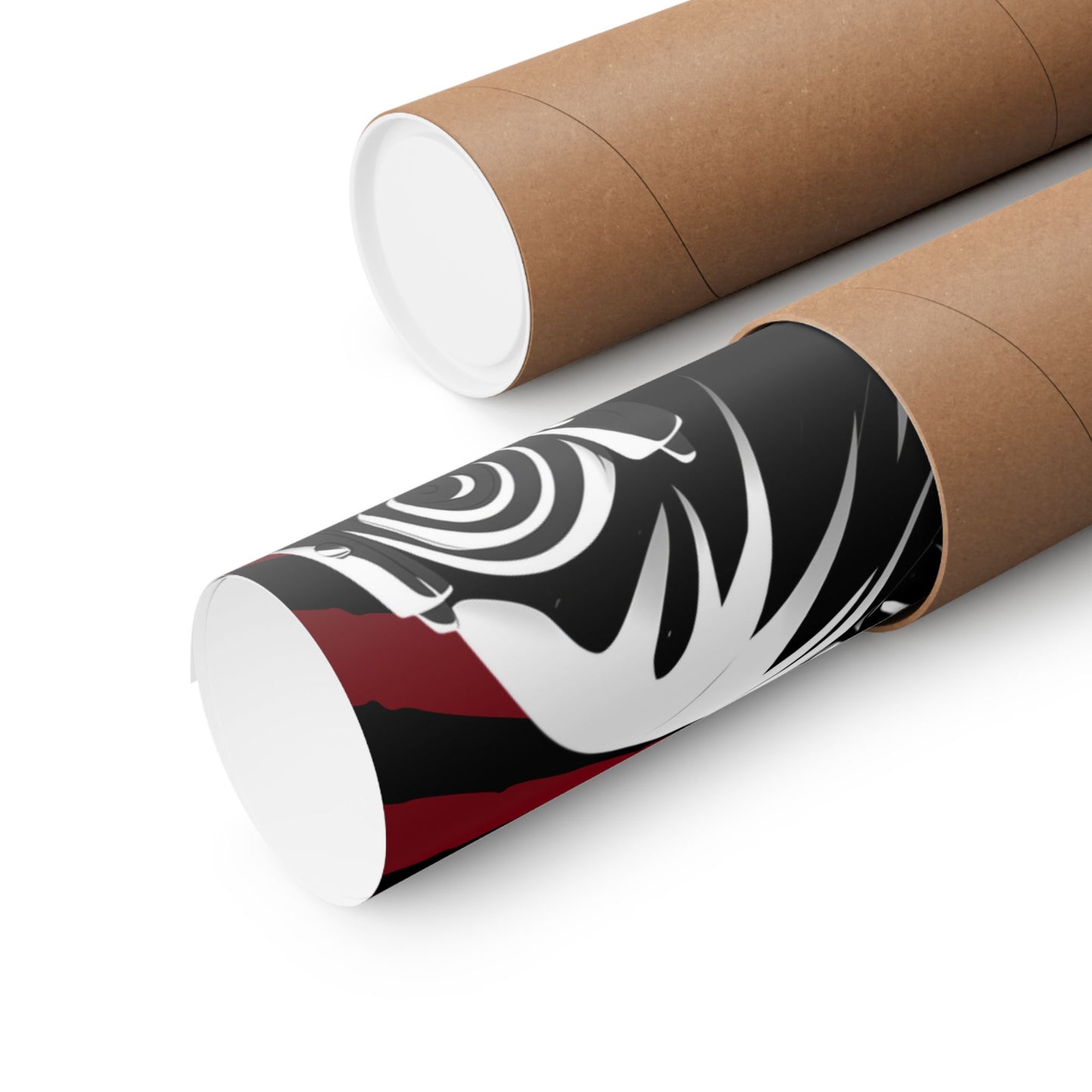 Matte Poster — Stylized Anime Ninja Portrait (Red Sunburst)