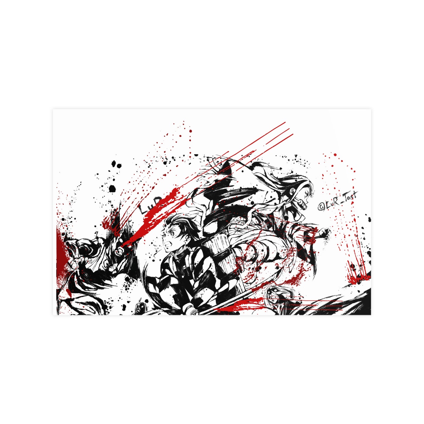 Demon Slayer Ink-Splash Matte Poster — Dynamic Anime Wall Art (Vertical & Horizontal)