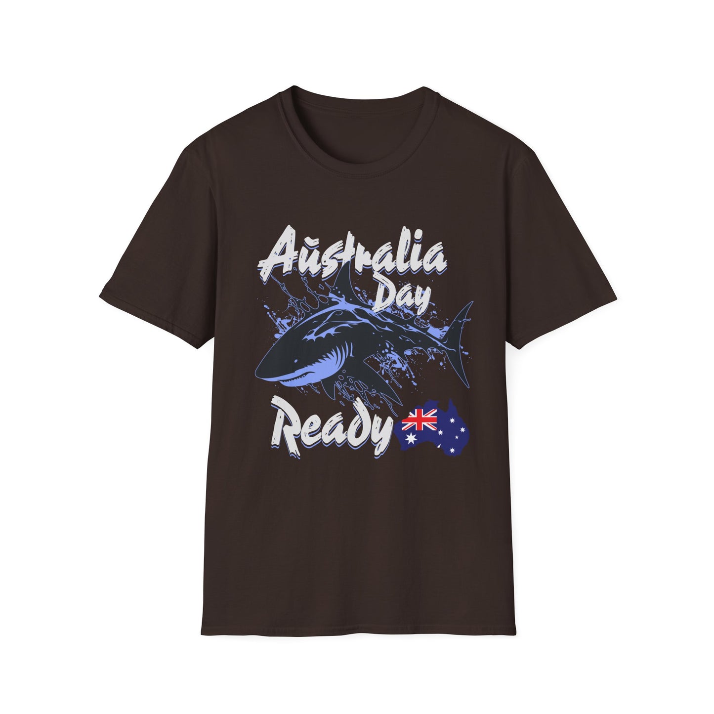 Australia Day Ready T-Shirt — Shark & Aussie Flag Celebration Tee