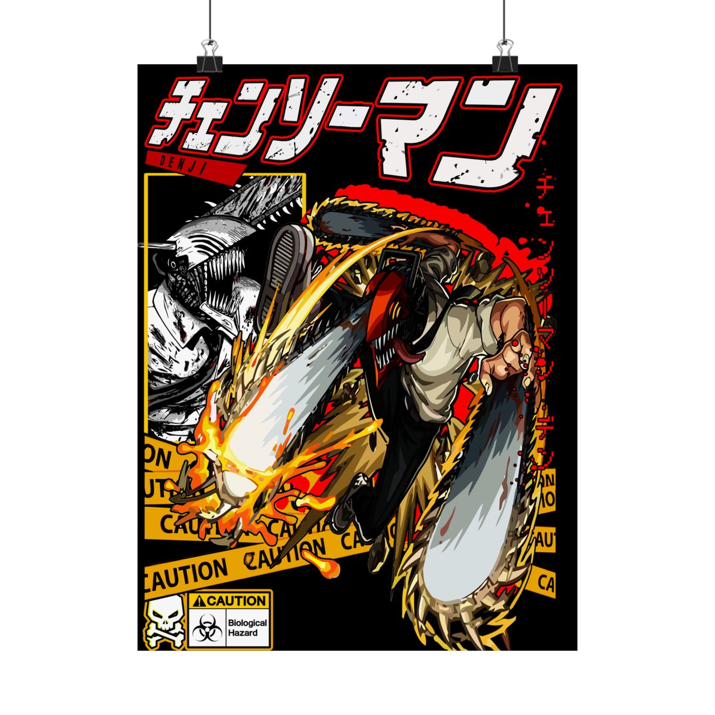 Chainsaw Man Matte Vertical Poster — Anime Action Art Print