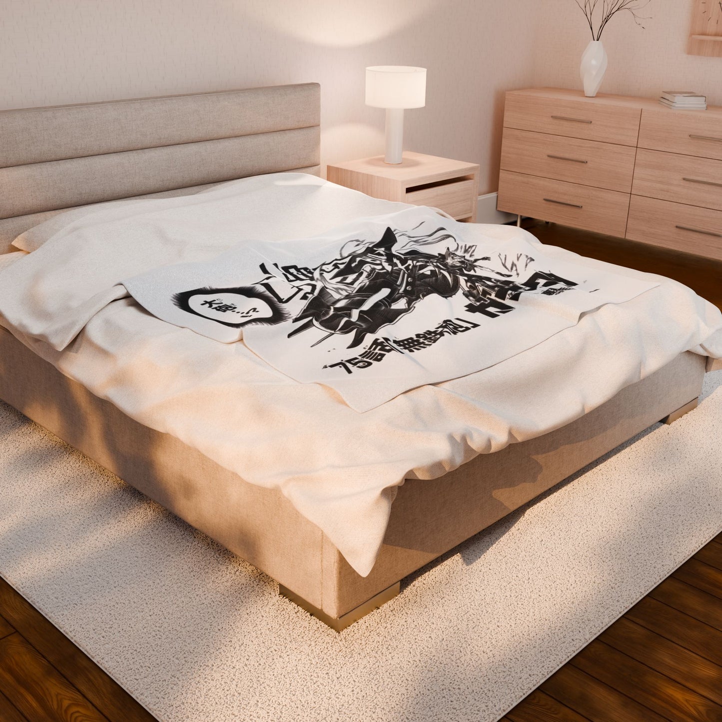 Gachiakuta Graphic Velveteen Plush Blanket | Manga Panel, Black & White