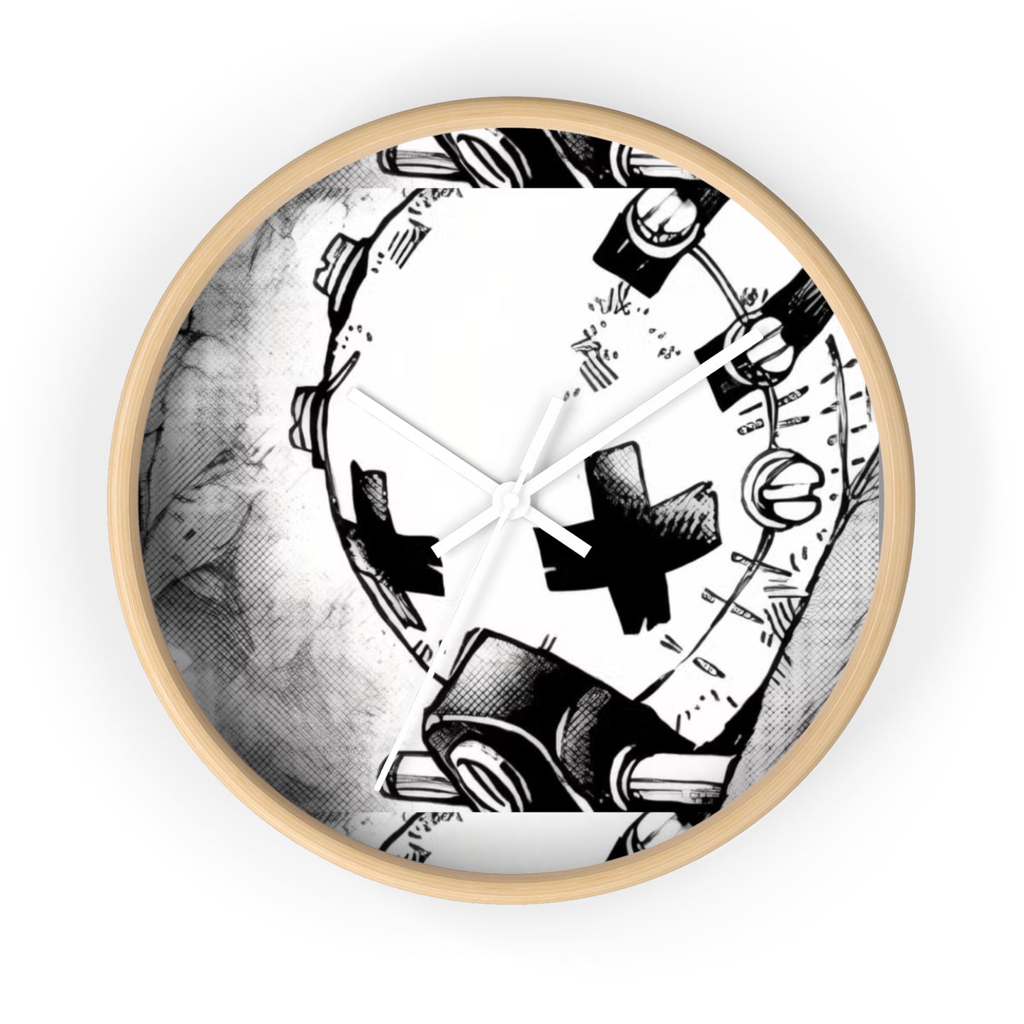 Gachiakuta Wall Clock | Gothic Skull Art, Monochrome