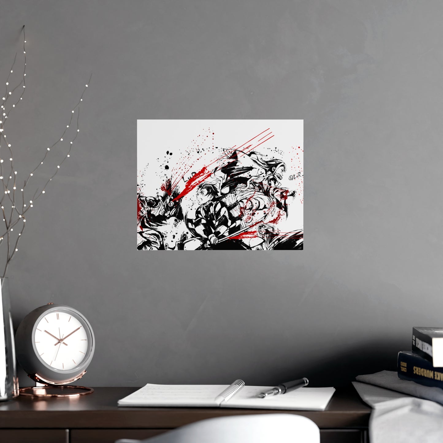 Demon Slayer Ink-Splash Matte Poster — Dynamic Anime Wall Art (Vertical & Horizontal)