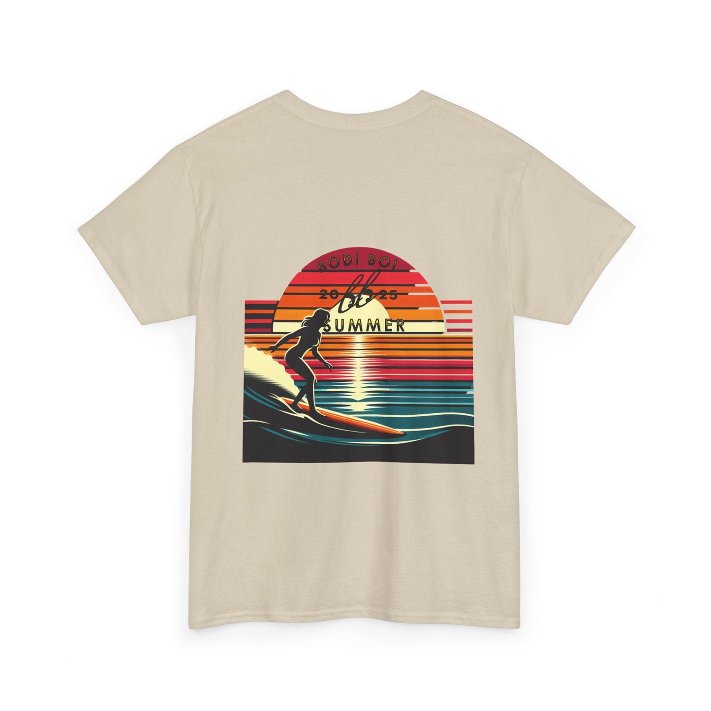 Surf Sunset Unisex Heavy Cotton Tee | Relaxed Summer Vibe, Perfect for Beach Days, Vacation, Gifts, Casual Wear, Fun Times