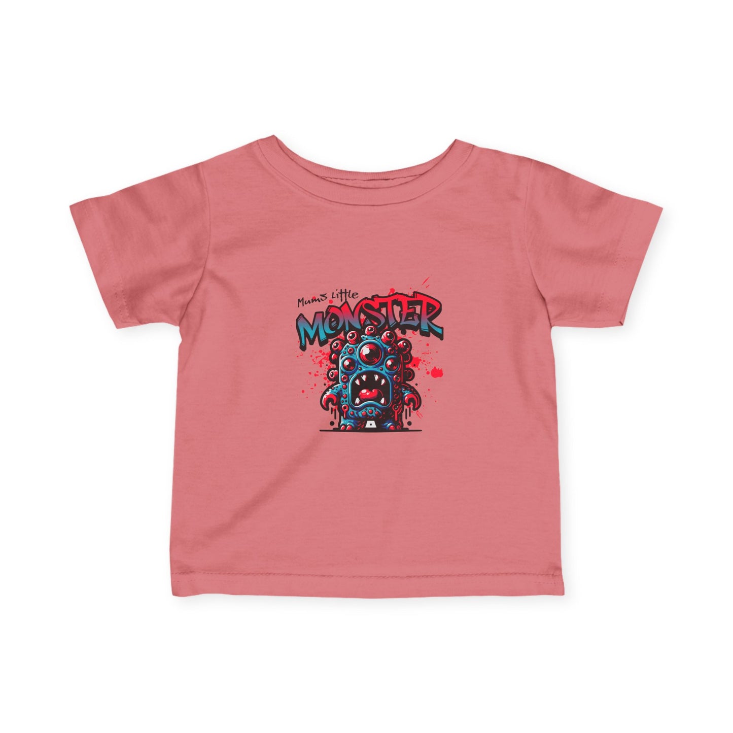 Blue Cute Monster Infant Tee | Cartoon Monster Graphic, Playful Kids Shirt