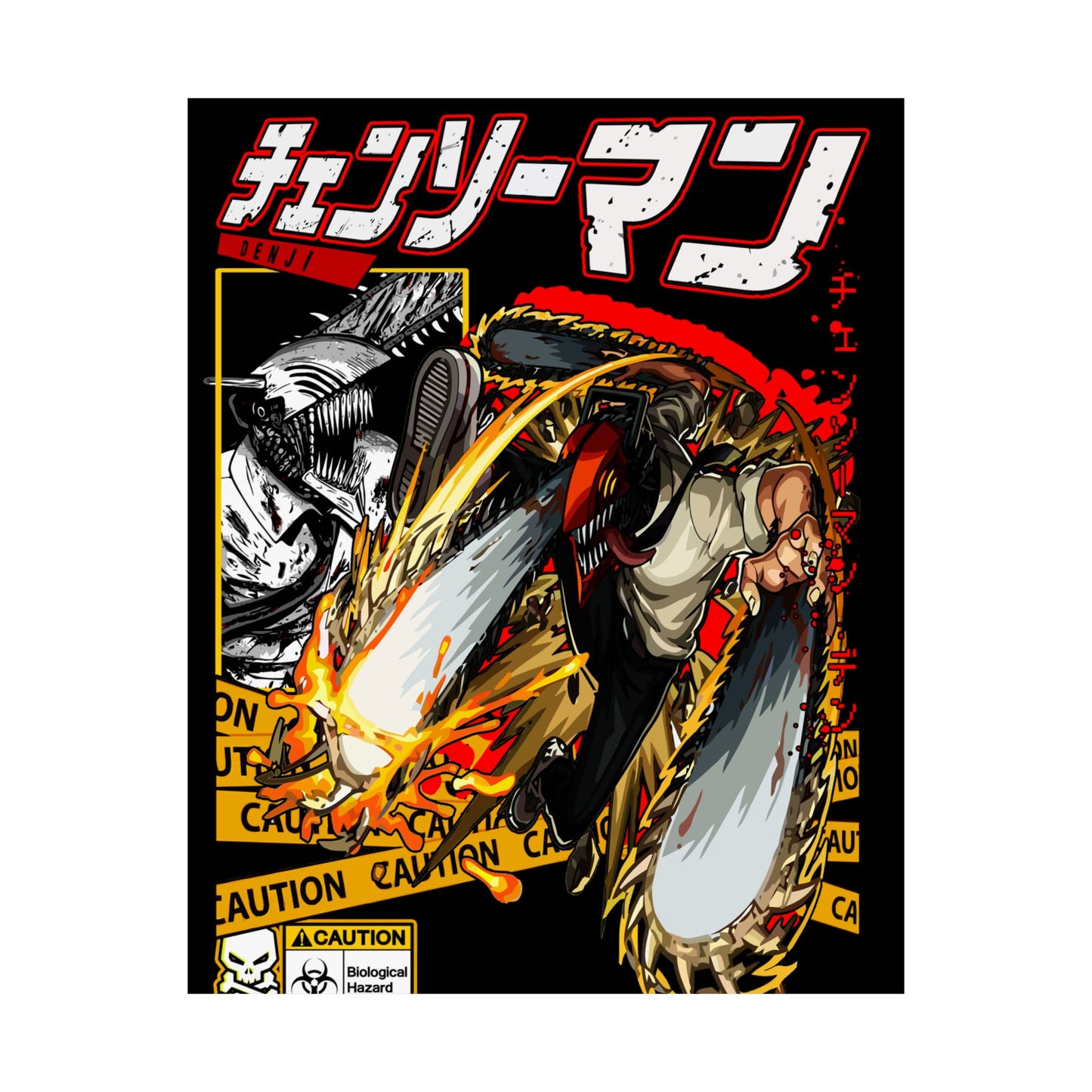 Chainsaw Man Matte Vertical Poster — Anime Action Art Print