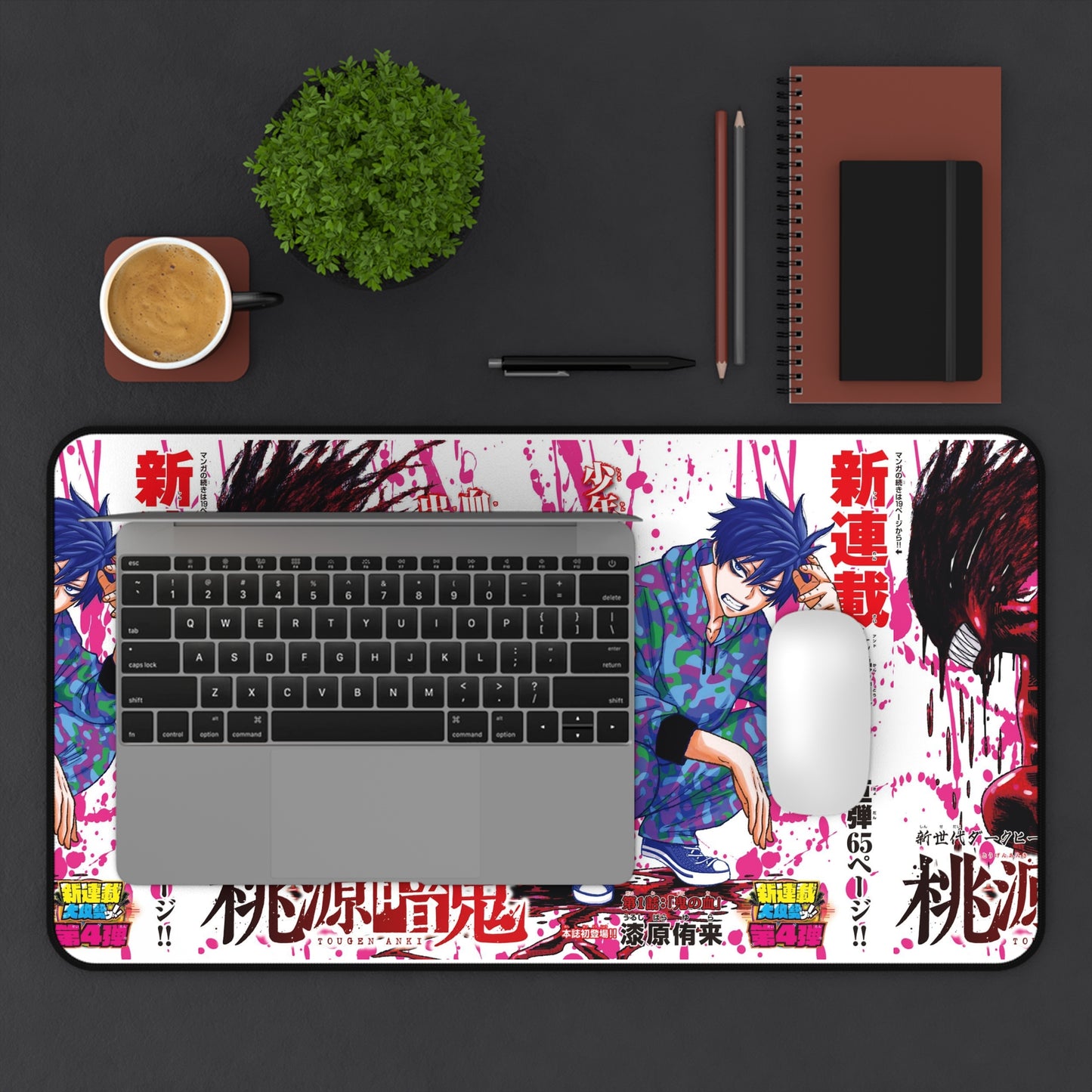 Tougen anki Character Desk Mat  Anime Desk Mat, Japanese Text Art