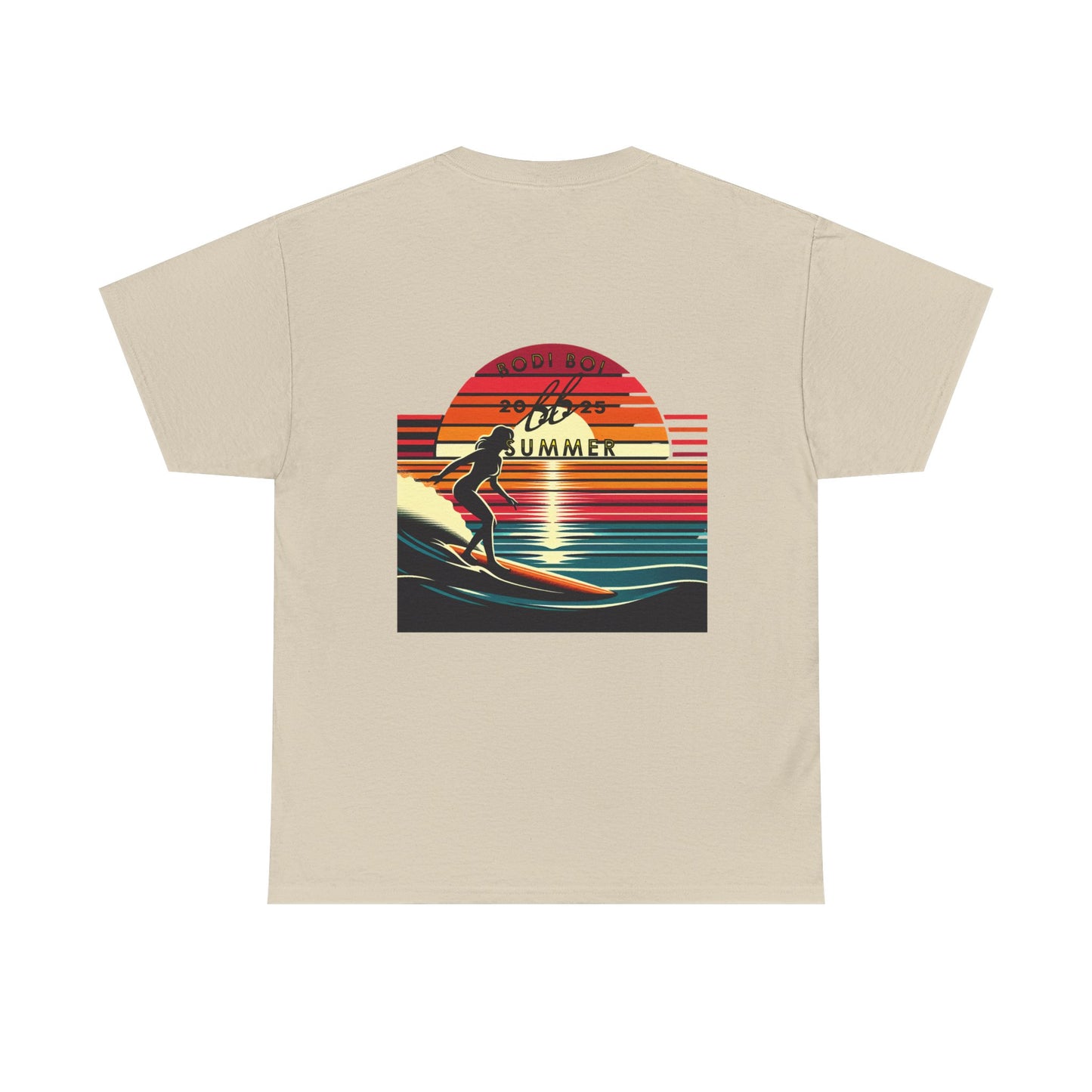 Surf Sunset Unisex Heavy Cotton Tee | Relaxed Summer Vibe, Perfect for Beach Days, Vacation, Gifts, Casual Wear, Fun Times