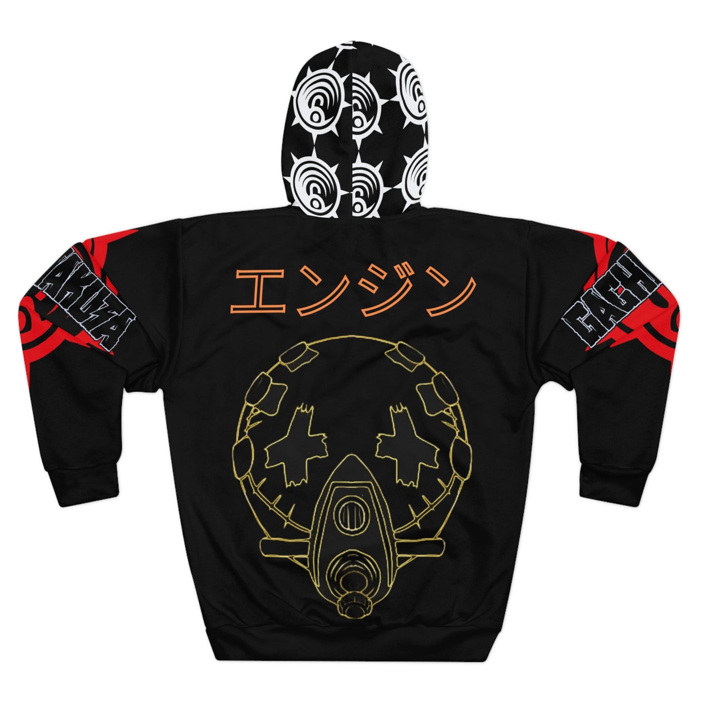 Engine Pilot Mask Hoodie Gachiakuza | Anime Gas Mask Design, Japanese Text