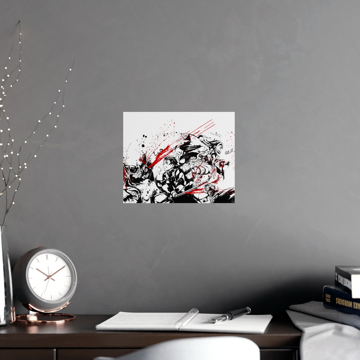 Demon Slayer Ink-Splash Matte Poster — Dynamic Anime Wall Art (Vertical & Horizontal)