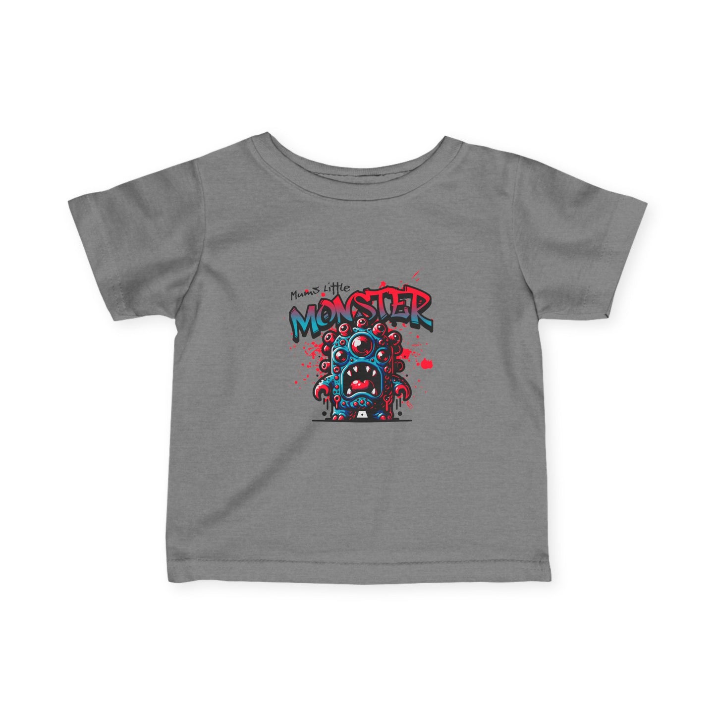 Blue Cute Monster Infant Tee | Cartoon Monster Graphic, Playful Kids Shirt