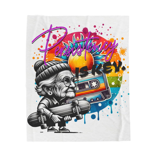 Colorful Skateboarder Velveteen Plush Blanket, Cozy