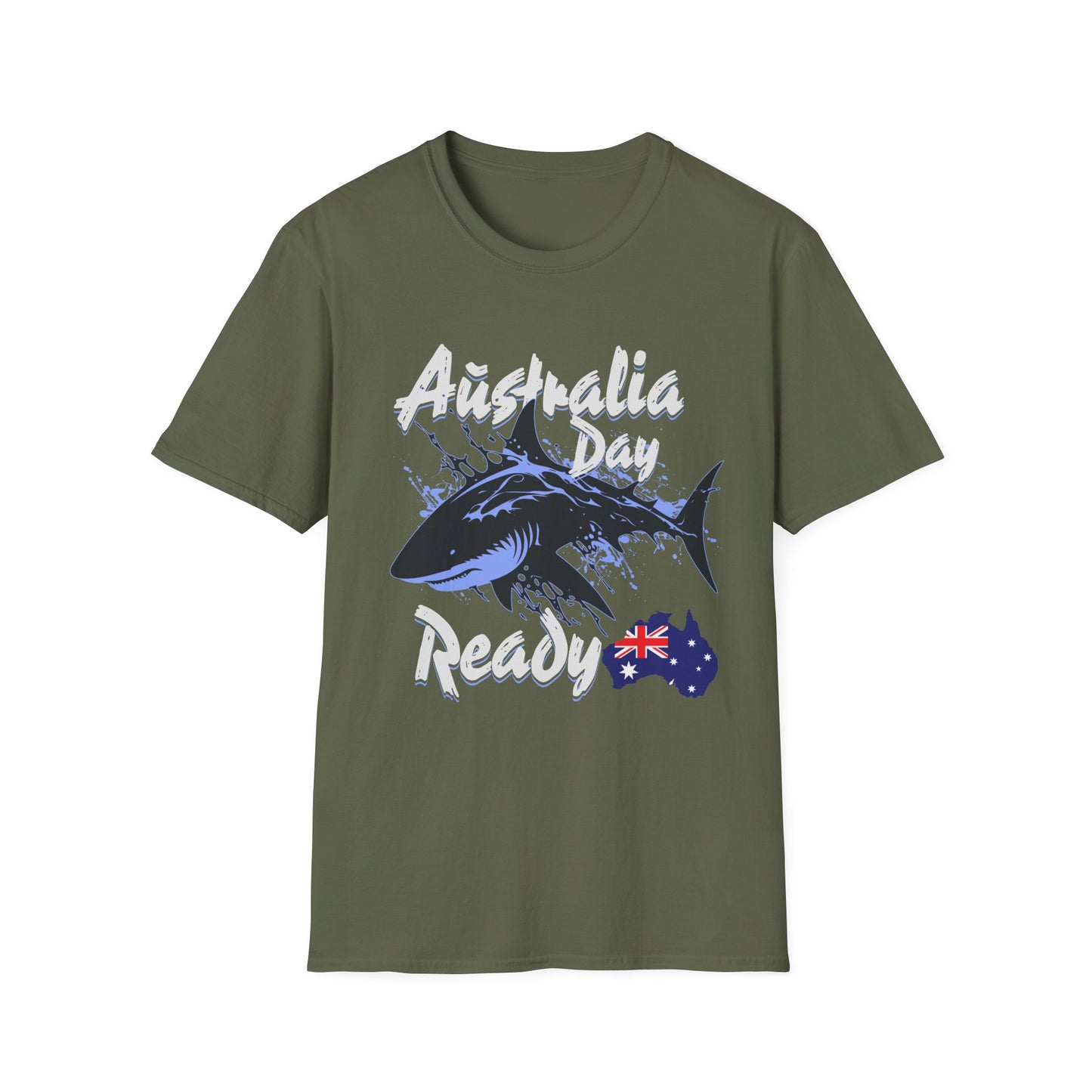 Australia Day Ready T-Shirt — Shark & Aussie Flag Celebration Tee