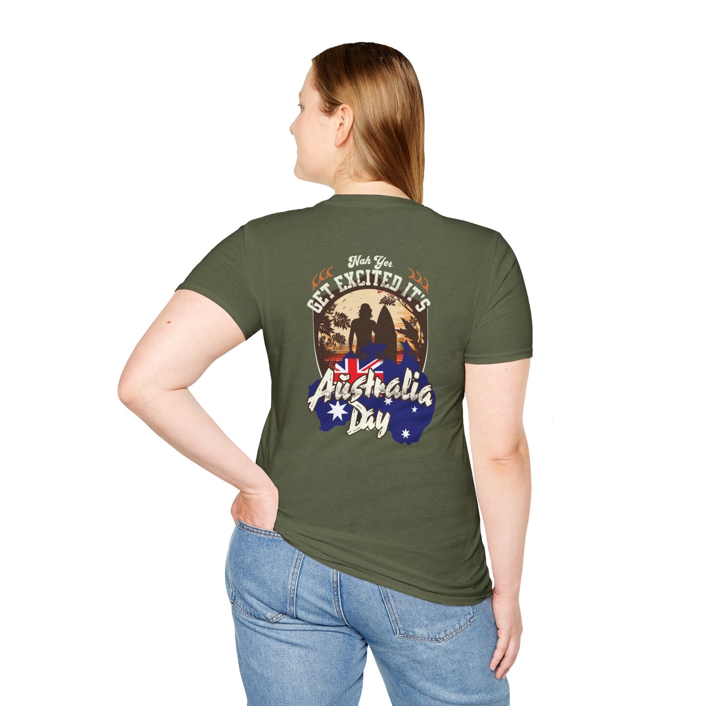 Australia Day T-Shirt – “Get Excited It’s Australia Day” Retro Beach Design