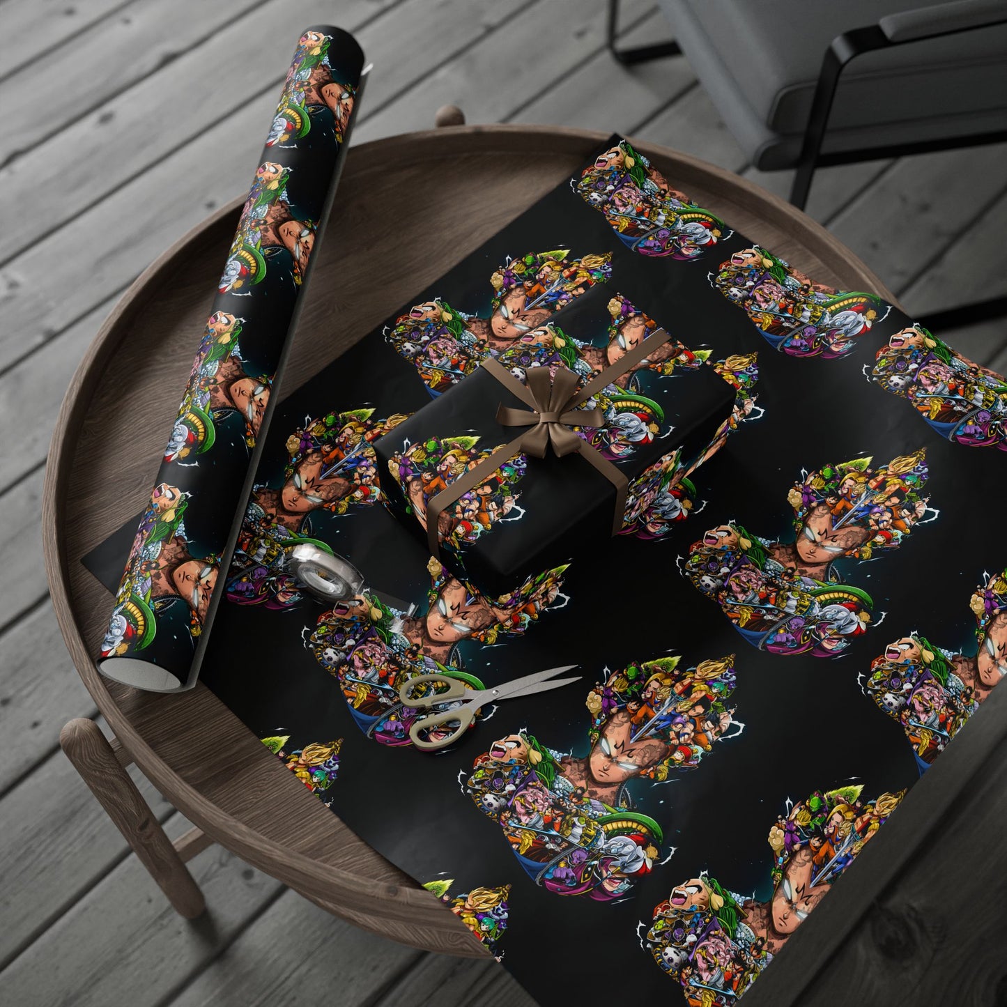 Wrapping Paper Roll — Colorful Anime Collage Gift Wrap