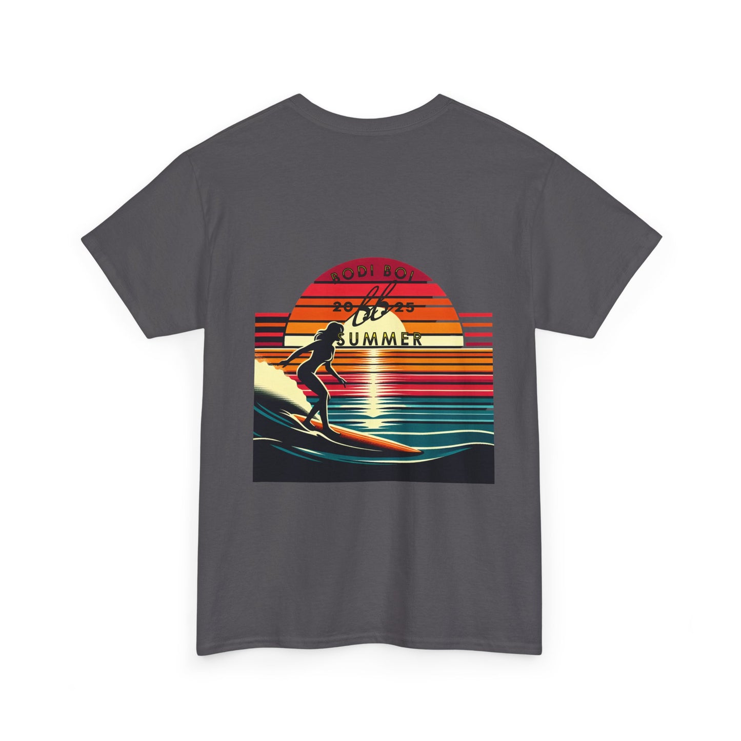 Surf Sunset Unisex Heavy Cotton Tee | Relaxed Summer Vibe, Perfect for Beach Days, Vacation, Gifts, Casual Wear, Fun Times