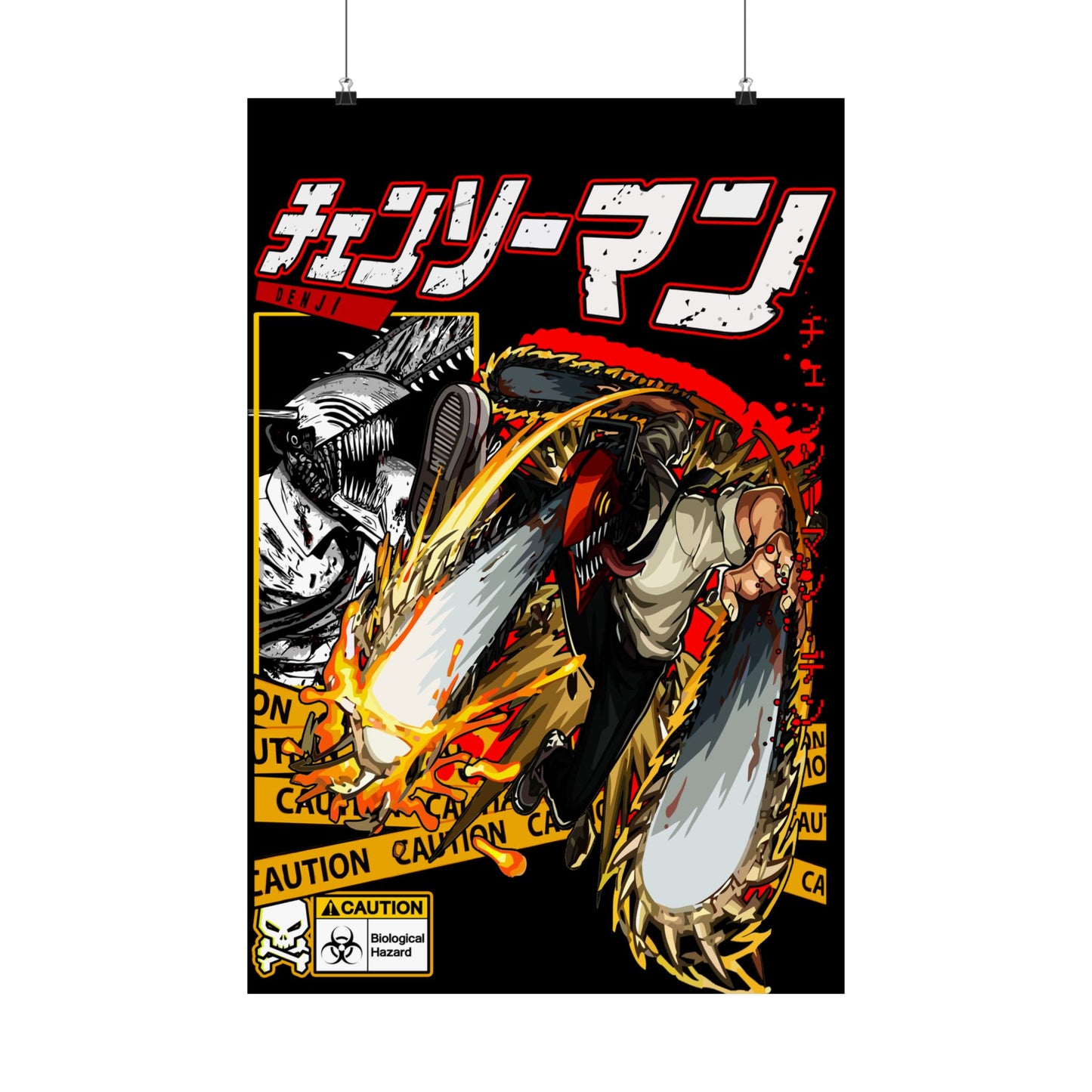 Chainsaw Man Matte Vertical Poster — Anime Action Art Print