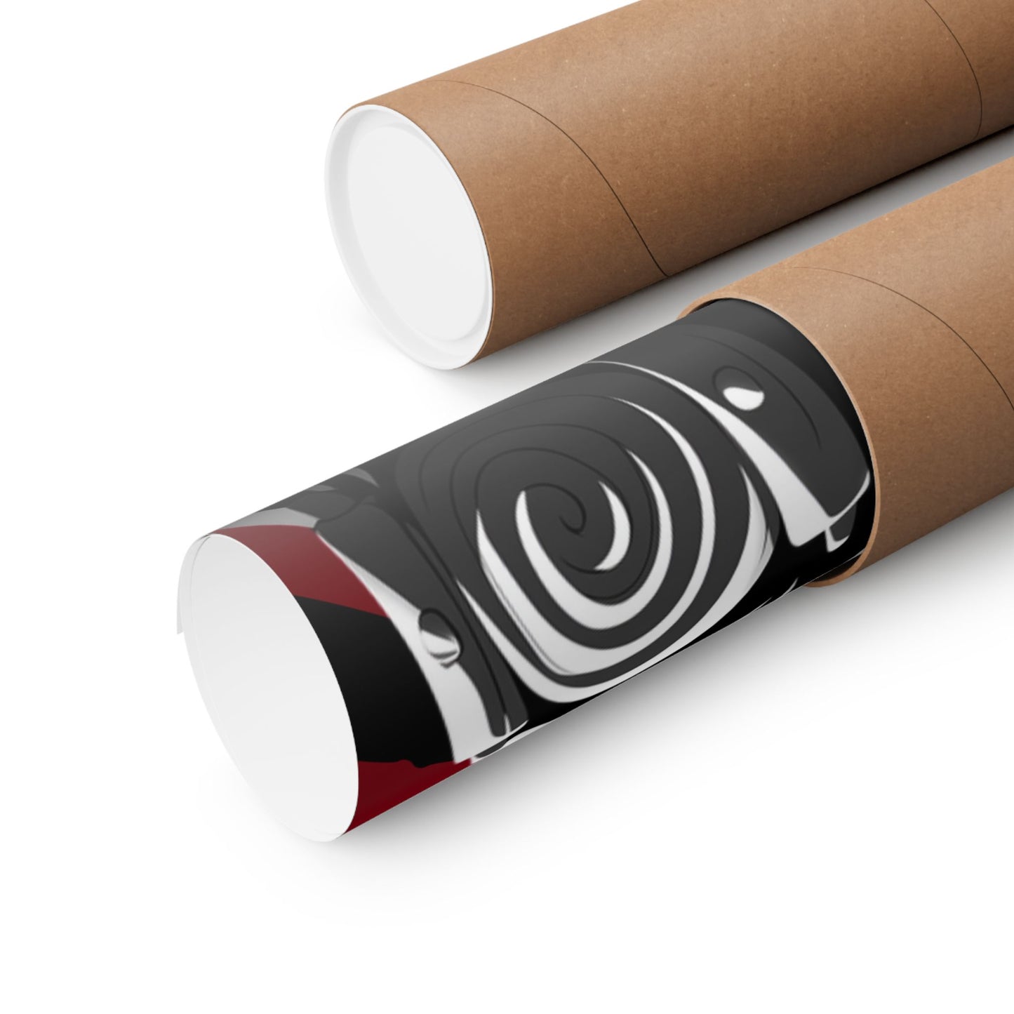 Matte Poster — Stylized Anime Ninja Portrait (Red Sunburst)