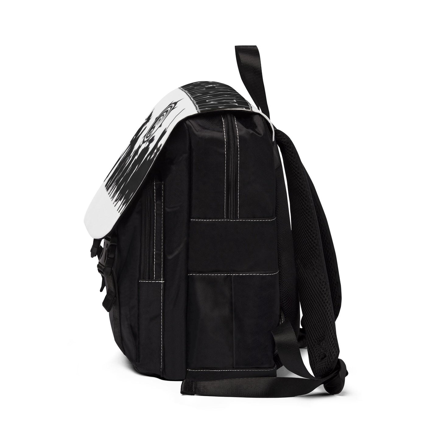 Gachiakuta Silhouette Crew Backpack  Black White Symbol Flap Backpack