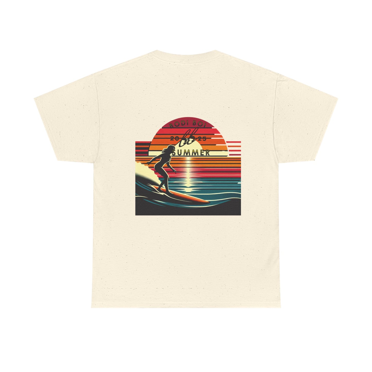 Surf Sunset Unisex Heavy Cotton Tee | Relaxed Summer Vibe, Perfect for Beach Days, Vacation, Gifts, Casual Wear, Fun Times