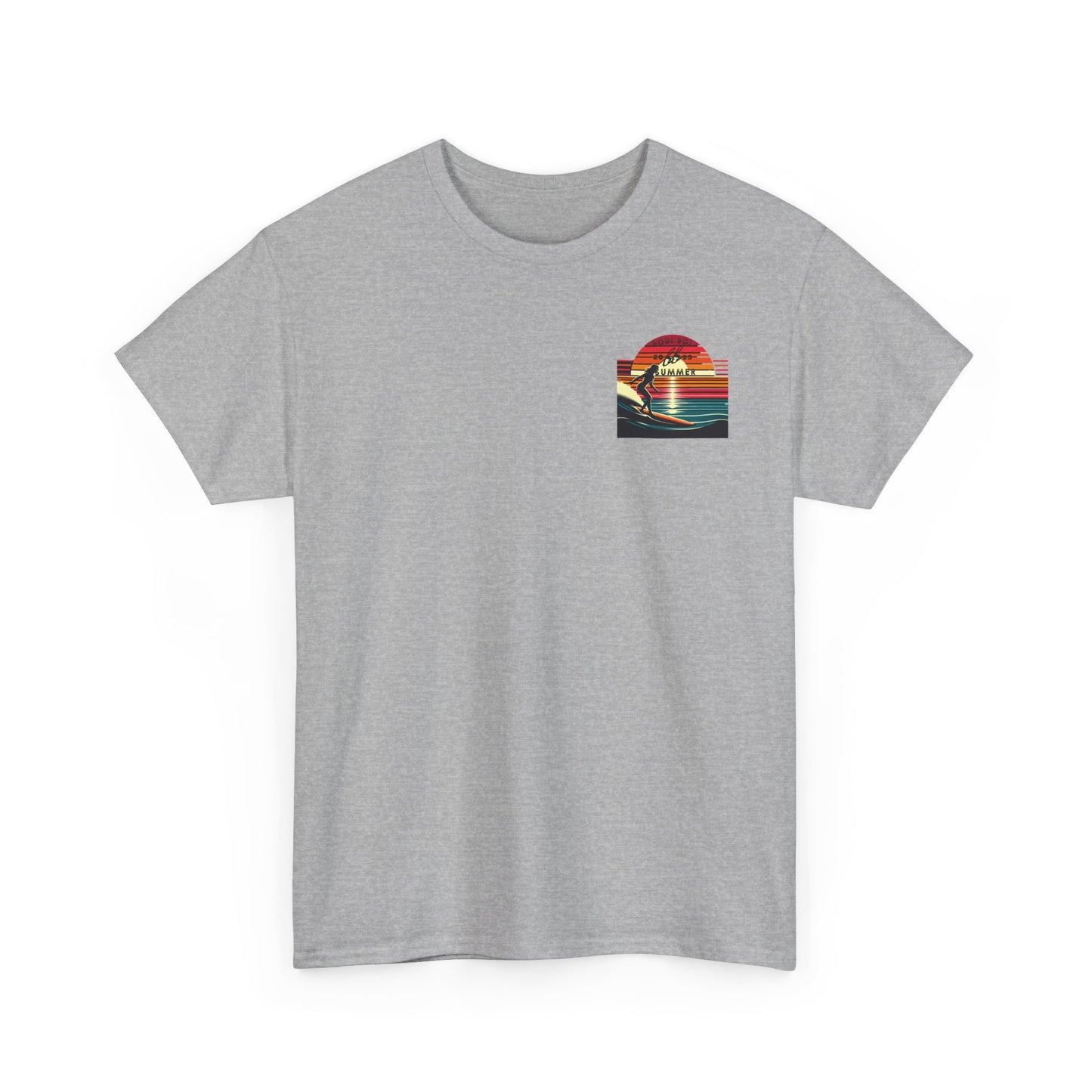 Surf Sunset Unisex Heavy Cotton Tee | Relaxed Summer Vibe, Perfect for Beach Days, Vacation, Gifts, Casual Wear, Fun Times