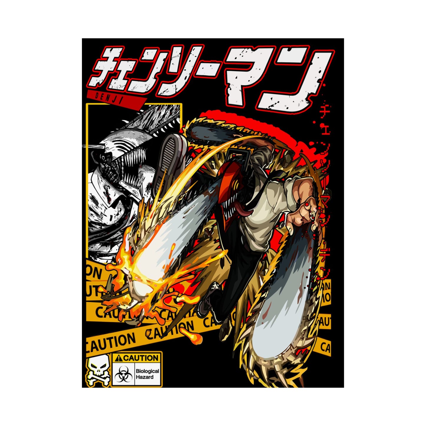 Chainsaw Man Matte Vertical Poster — Anime Action Art Print