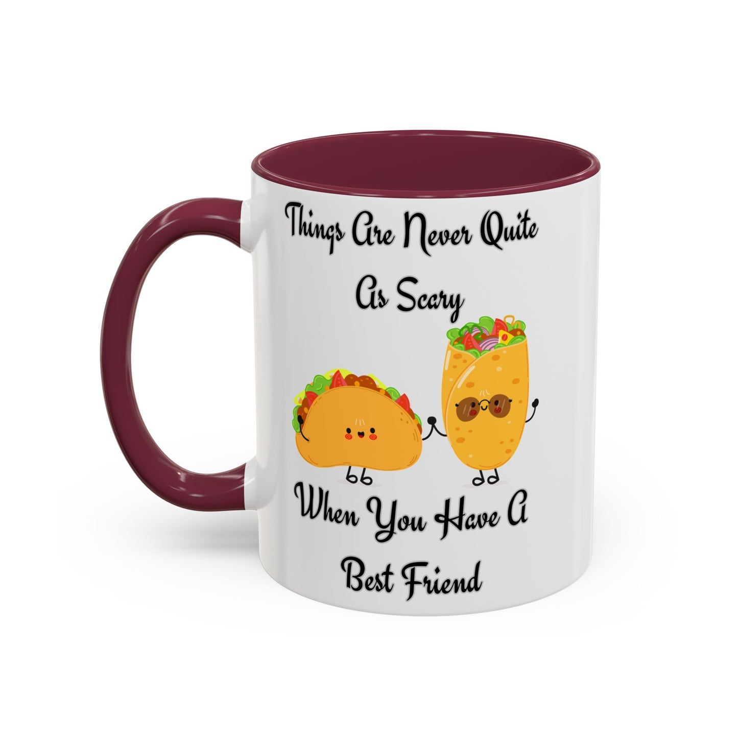 Best Friend Taco Mugs, Colorful Coffee Cups, Cute Gift for Friends