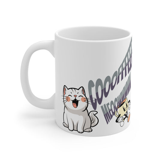 Funny Cat and Coffee Mug, Cat Lover Gift, Coffee Mug 11oz, Animal Themed Mug, Cute Coffee Mug, Gift for Cat Owners