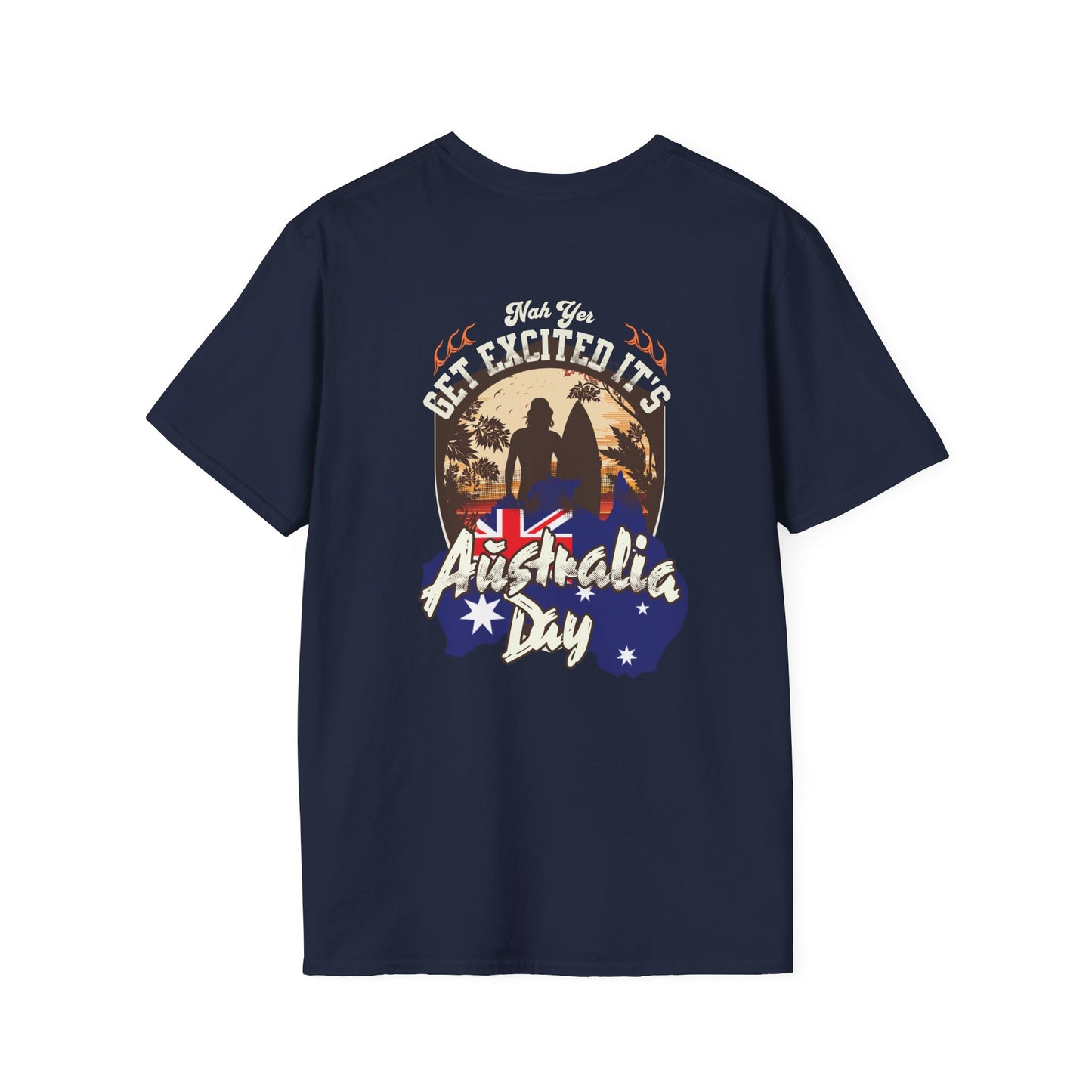 Australia Day T-Shirt – “Get Excited It’s Australia Day” Retro Beach Design