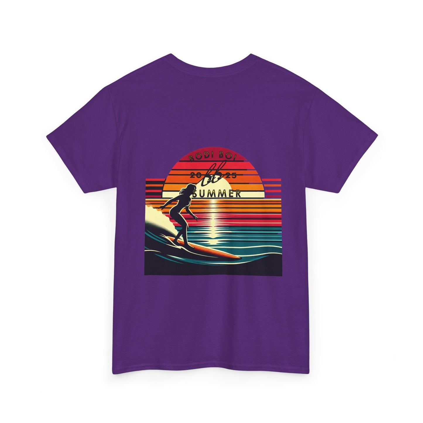 Surf Sunset Unisex Heavy Cotton Tee | Relaxed Summer Vibe, Perfect for Beach Days, Vacation, Gifts, Casual Wear, Fun Times