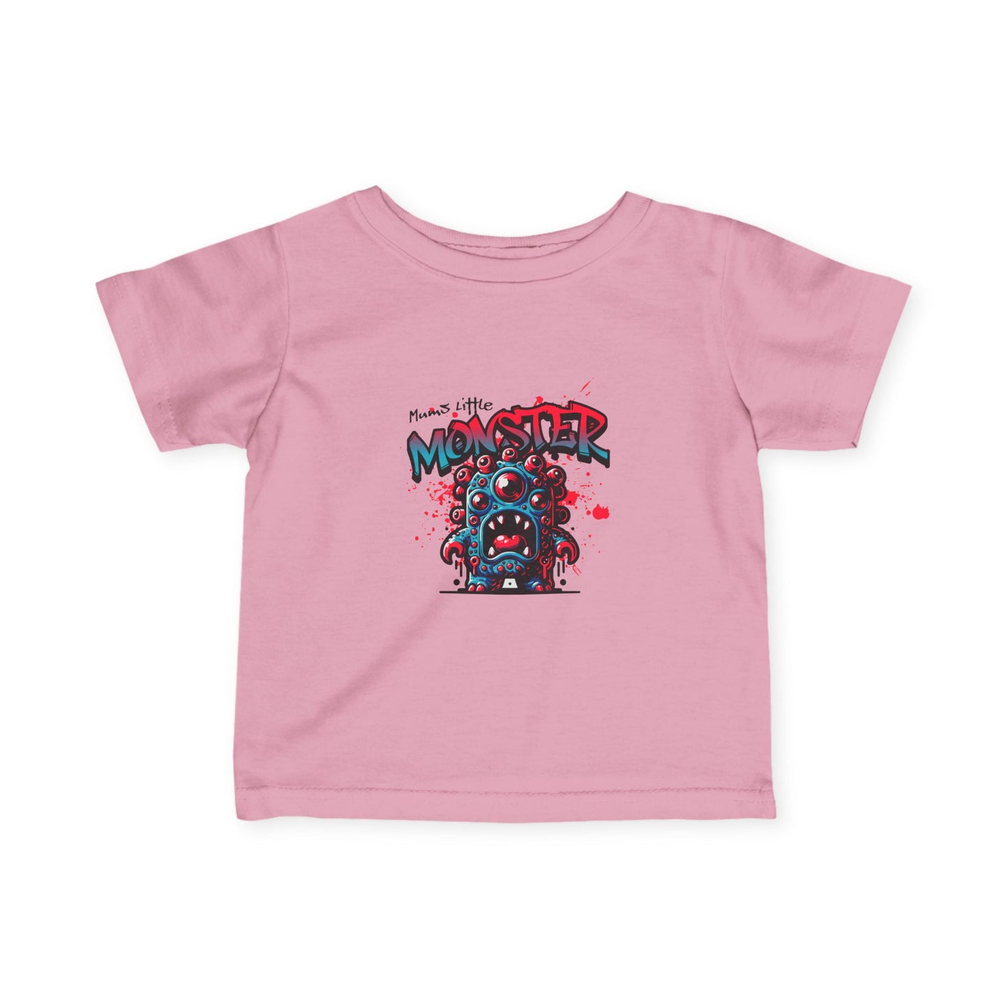 Blue Cute Monster Infant Tee | Cartoon Monster Graphic, Playful Kids Shirt