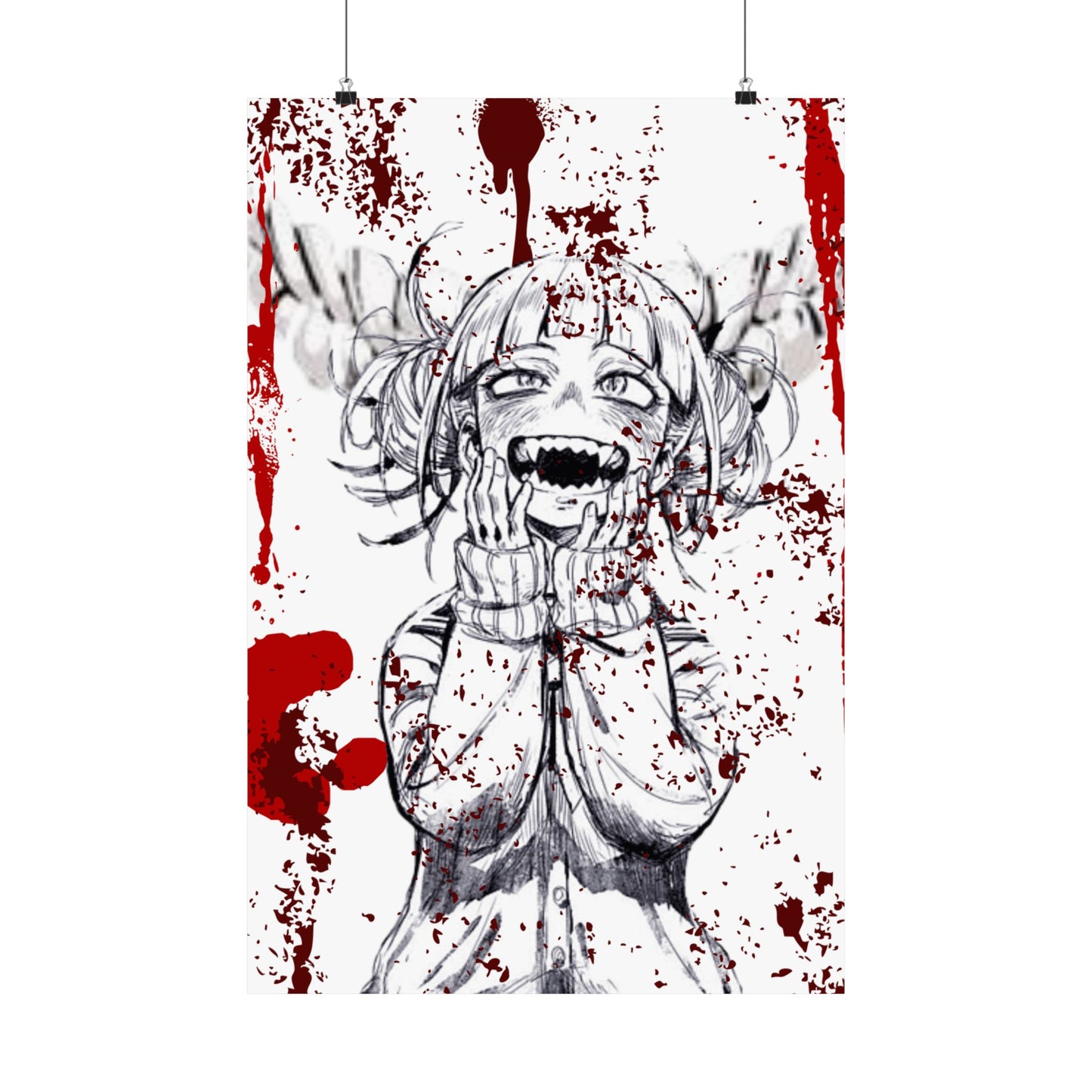 Horror Anime Poster — Bloody Smile Girl Satin Print