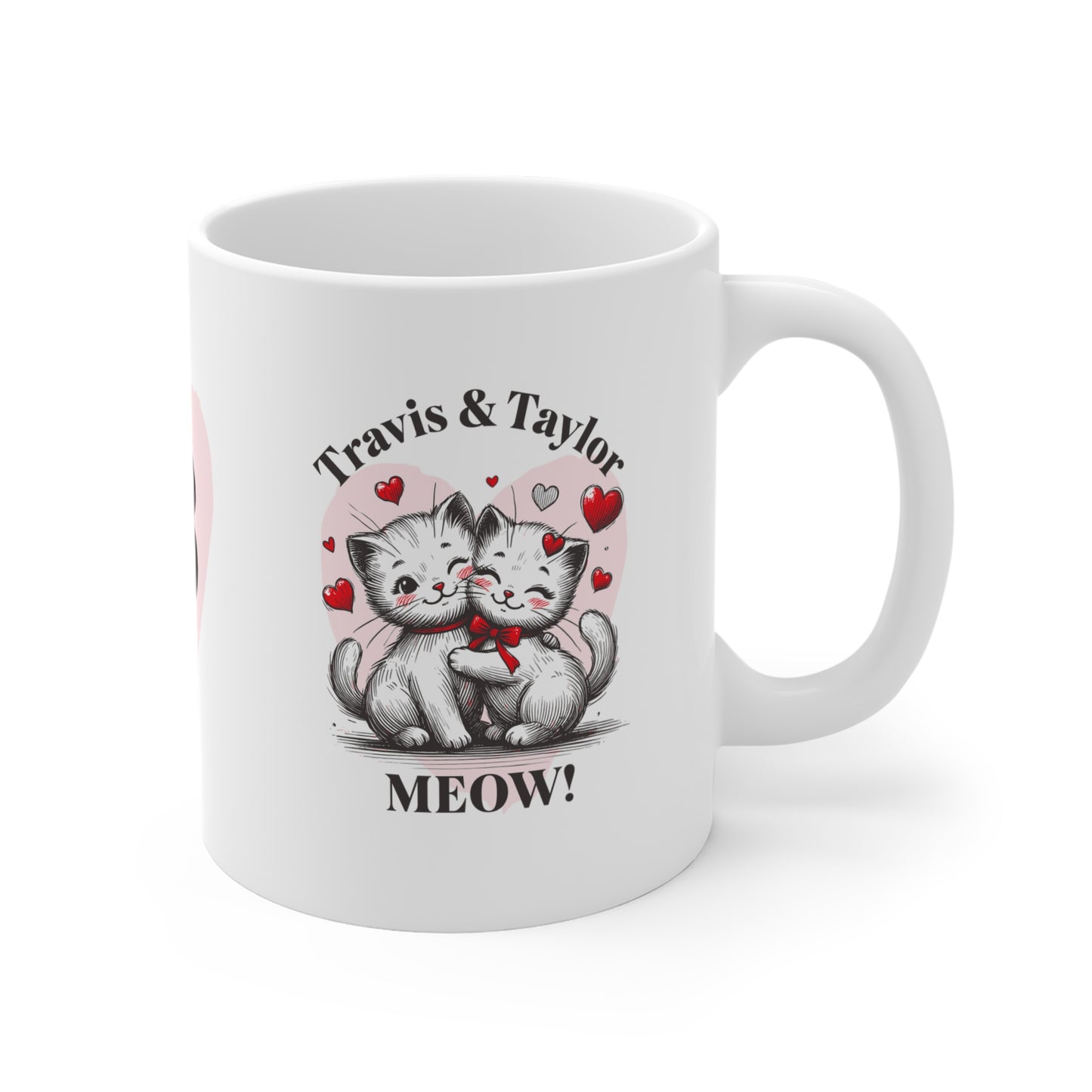 Cute Couple Cat Mug - Perfect Gift for Valentine's Day, Engagements