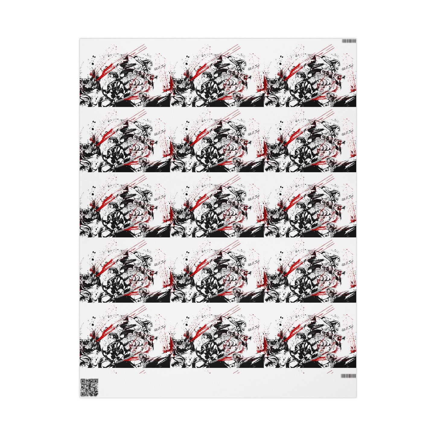 Wrapping Paper — Gothic Skull & Roses Gift Wrap (Halloween Valentine Crossover)