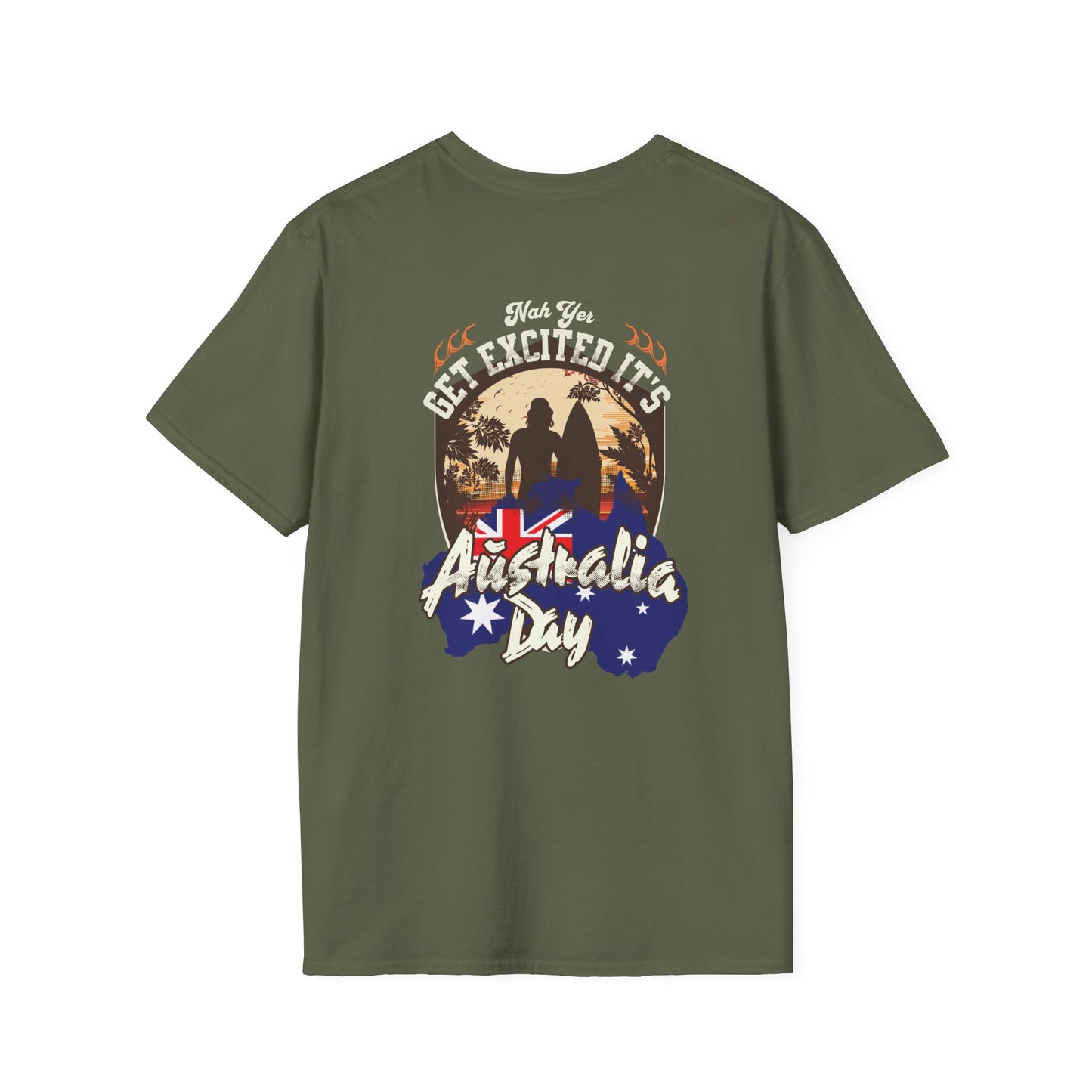 Australia Day T-Shirt – “Get Excited It’s Australia Day” Retro Beach Design