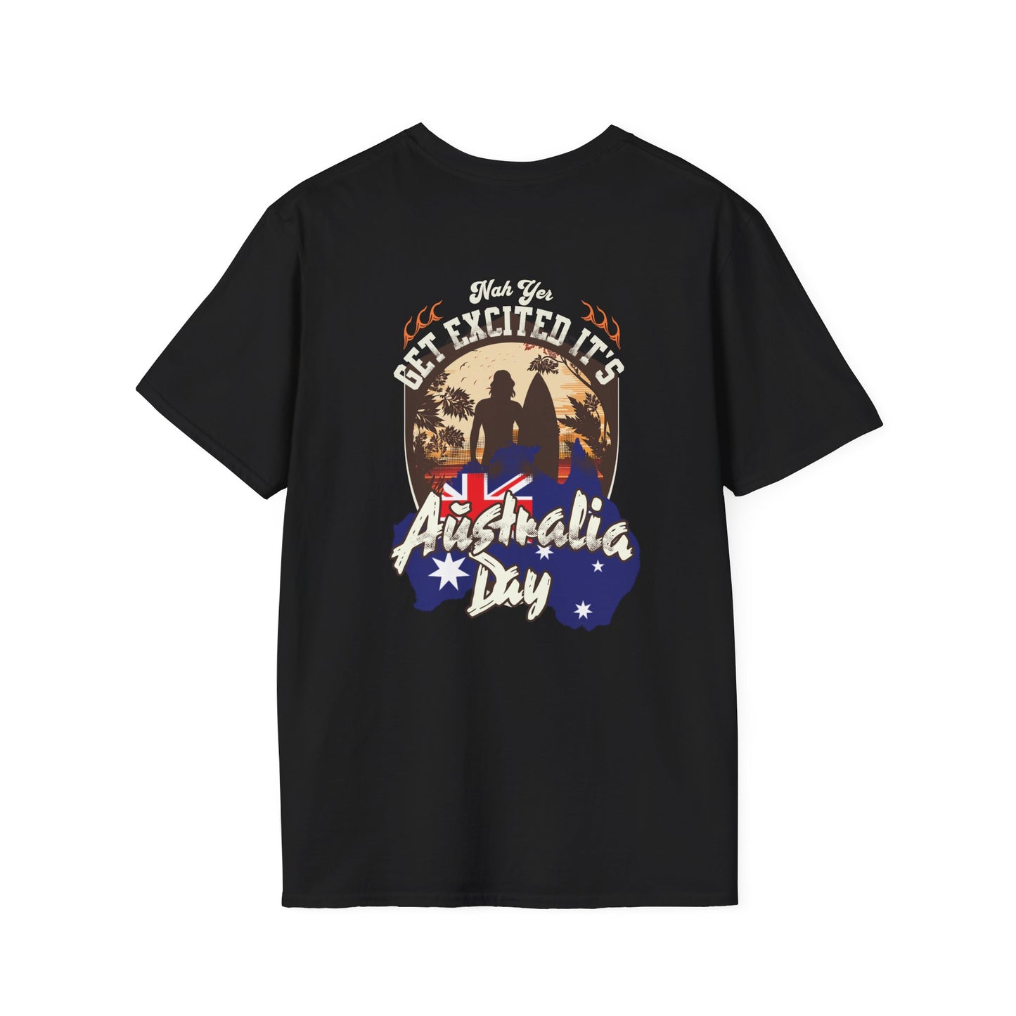 Australia Day T-Shirt – “Get Excited It’s Australia Day” Retro Beach Design