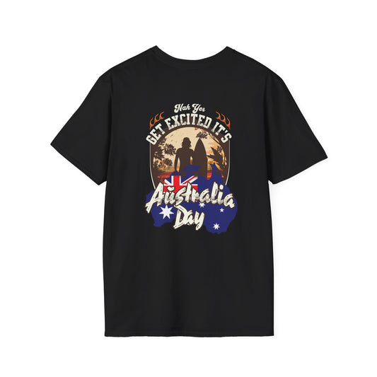 Australia Day T-Shirt – “Get Excited It’s Australia Day” Retro Beach Design