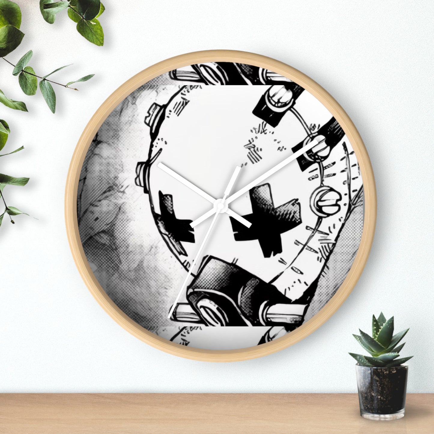 Gachiakuta Wall Clock | Gothic Skull Art, Monochrome
