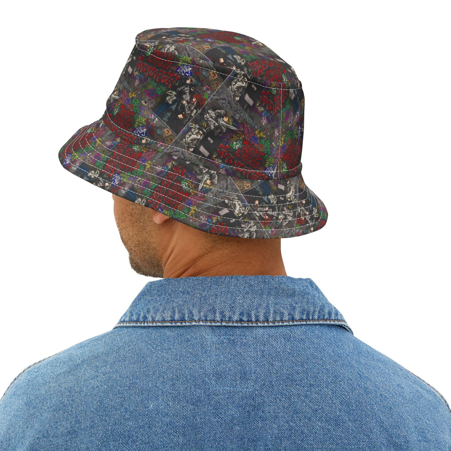 Gachiakuta All-Over Print Bucket Hat — Retro Streetwear Pattern