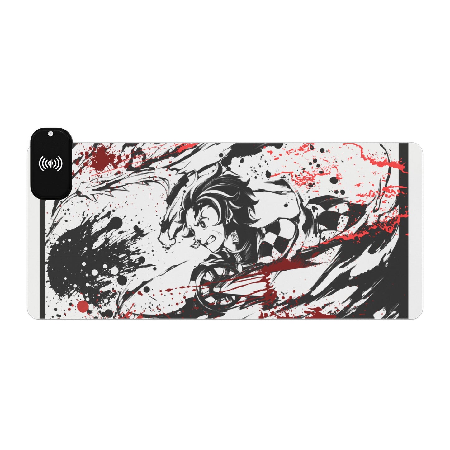 LED Gaming Mouse Pad with Wireless Charger — Anime Demon Slayer Design