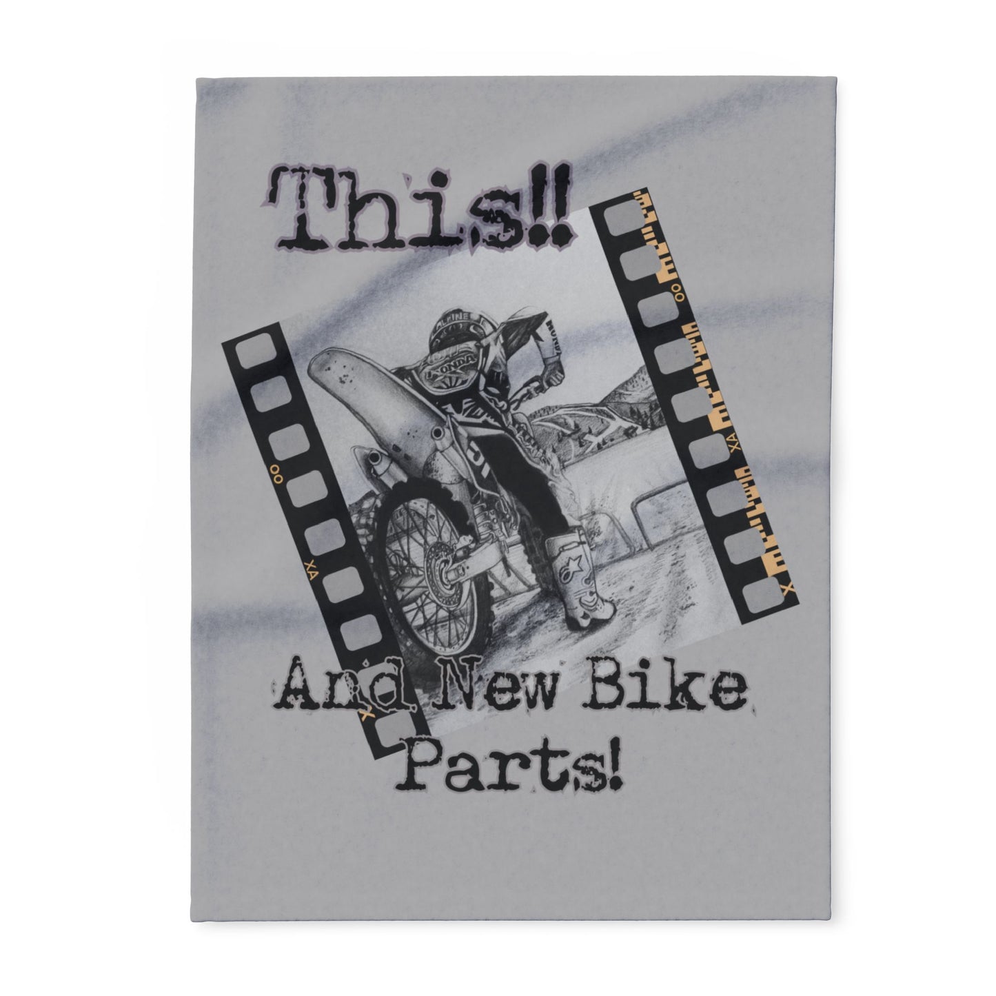 Motocross Fleece Blanket Cozy Throw for Riders, Gift for Bikers,